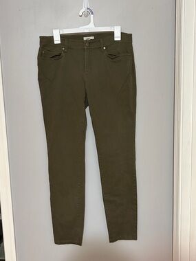 Eileen Fisher Olive Green Stretch Ankle Pants Size 10
